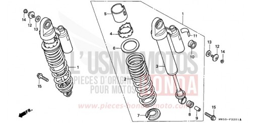 COUSSIN ARRIERE (CB750F2) CB750F2R de 1994